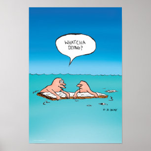 Was kann ich tun? Shipwreck Cartoon Poster