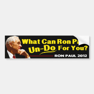 Was kann Ron Paul für Sie rückgängig machen? Autoaufkleber