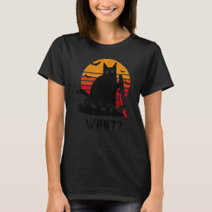 Was Katze Lustige Schwarze Katze Mit Messer Mörder T-Shirt