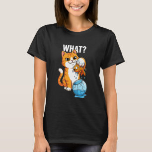 Was Katze mit Goldfisch Lustiges Selbstgefälliges  T-Shirt