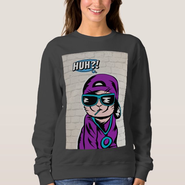 Was? Katzen befragen Sweatshirt (Vorderseite)