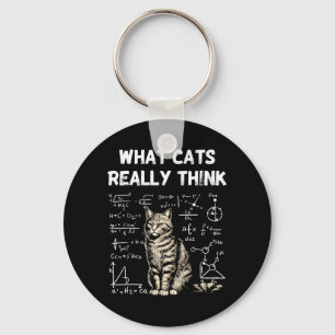 Was Katzen denken Kluge Katze Wissenschaft Nerd Hu Schlüsselanhänger