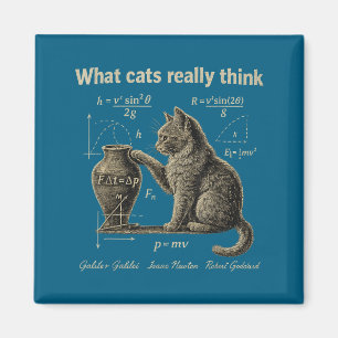 Was Katzen lustig finden Wissenschaft Katze Vintag Magnet