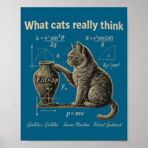Was Katzen lustig finden Wissenschaft Katze vintag Poster