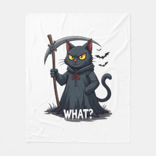 Was katzenschwarze Katze Halloween Beängstigende K Fleecedecke