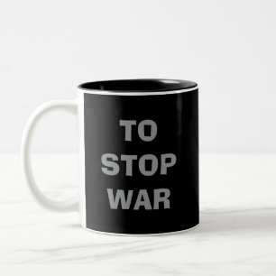 Was können wir tun, um den KRIESG für immer zu bee Zweifarbige Tasse