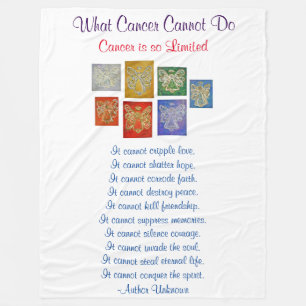 Was Krebs nicht tun Guardian Angel Chemo Blanket Fleecedecke