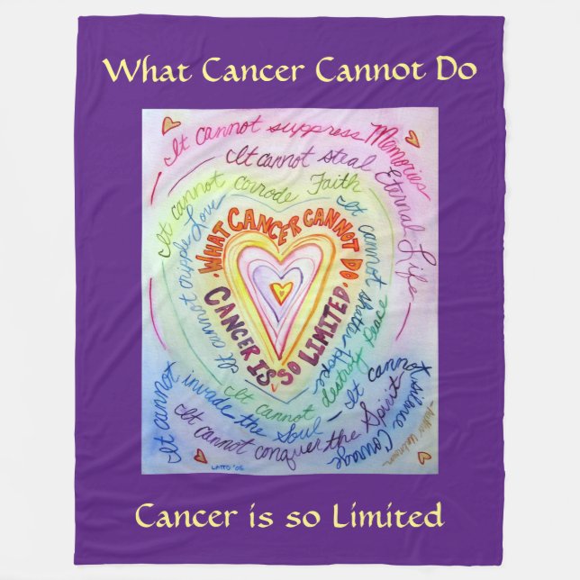 Was Krebs nicht tun Herz Fleece Chemo Blanket (Vorderseite)