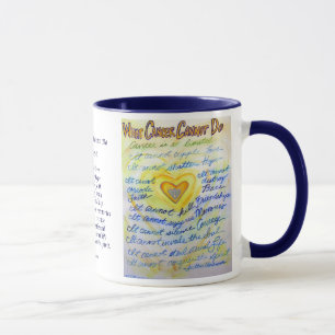Was Krebs nicht tun kann Blue & Gold Text Tasse od