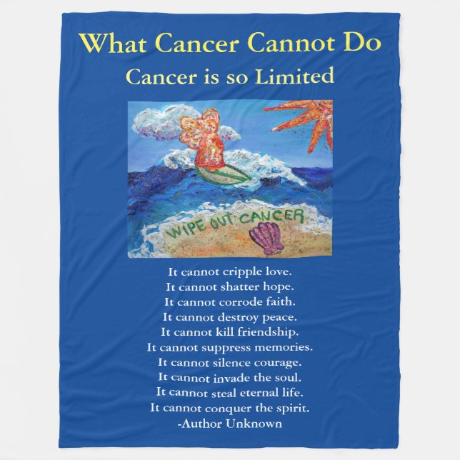 Was Krebs nicht tun kann Chemo Custom Blanket Fleecedecke (Vorderseite)