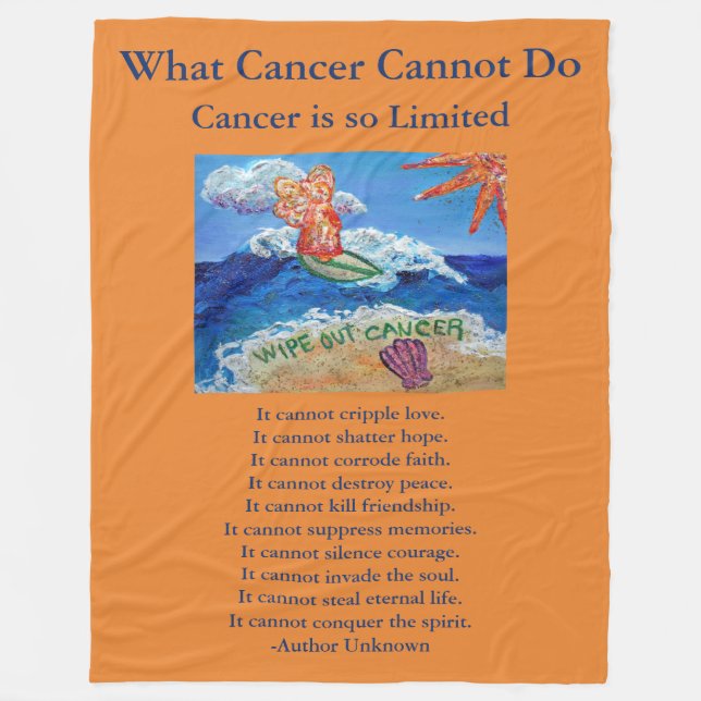 Was Krebs nicht tun kann Chemo Custom Blanket Fleecedecke (Vorderseite)