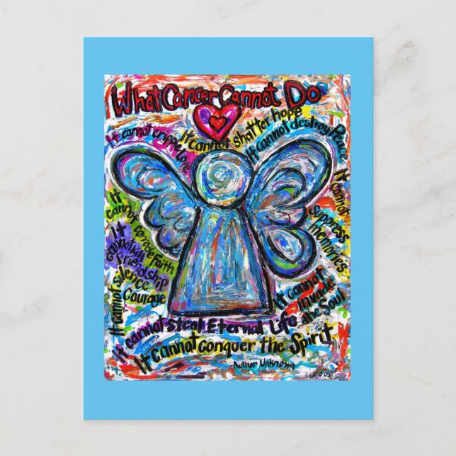 Was Krebs nicht tun kann Gedicht Angel Art Postkar Postkarte (Vorderseite)