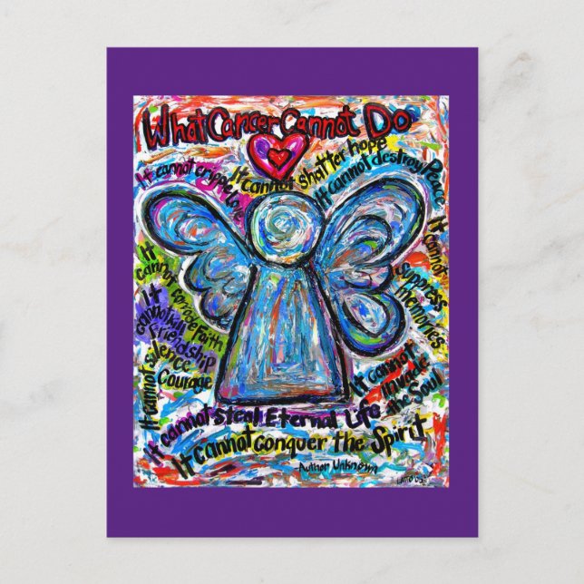 Was Krebs nicht tun kann Gedicht Angel Art Postkar Postkarte (Vorderseite)
