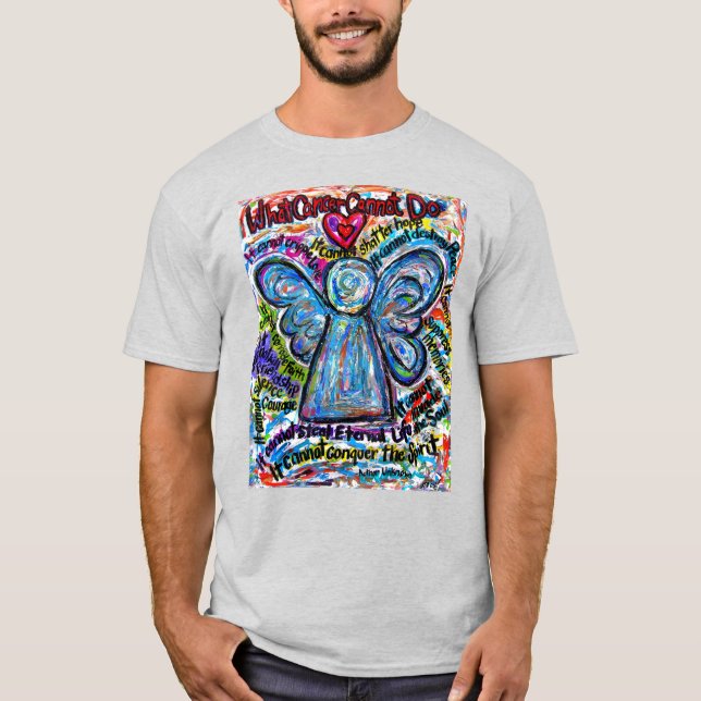Was Krebs nicht tun kann Gedicht Angel Custom Shir T-Shirt (Vorderseite)