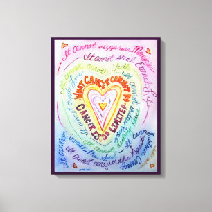 Was Krebs nicht tun kann Rainbow Heart Leinwand Ar