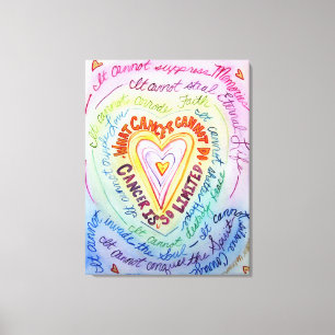 Was Krebs nicht tun kann Rainbow Heart Leinwand Ar