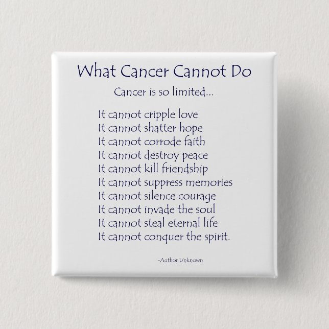 Was Krebs nicht tun kann, um Buttone oder Tasten z Button (Vorderseite)