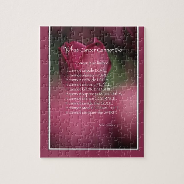 Was Krebs nicht tun kann, Unterstützung und Förder Puzzle (Vertikal)
