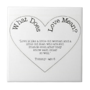 Was Liebe bedeutet - Alte Frau und Menschheit Fliese