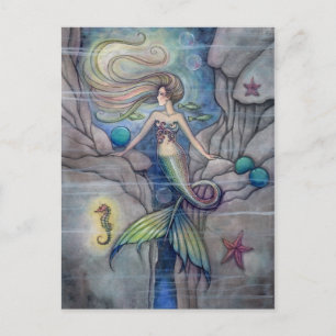 Was liegt unter Meerjungfrau und Seepferd Postkart Postkarte