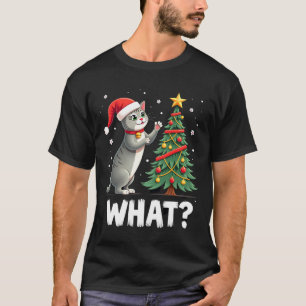 Was lustige Katze Weihnachtsbaum über Katze Xma sc T-Shirt