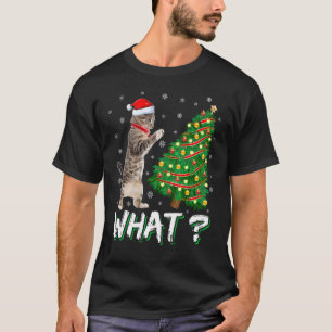 Was lustige Katze Weihnachtsbaum um Katze Xma T-Shirt