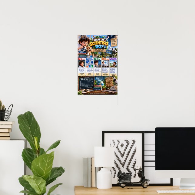 Was machen Wissenschaftler Poster (Heimbüro)