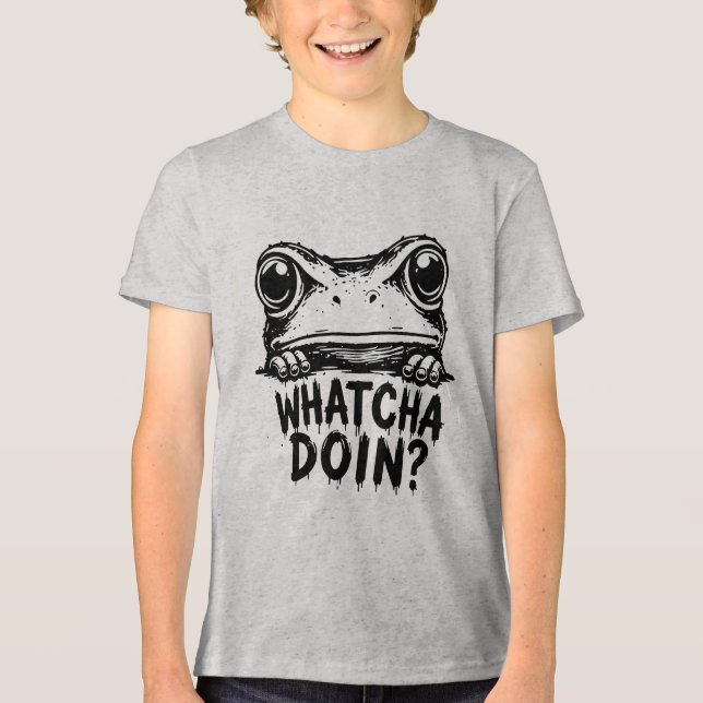 Was machst du Frosch Tri-Blend Shirt (Vorderseite)