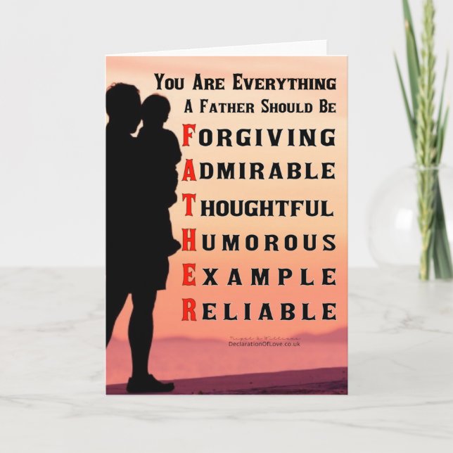 Was macht einen perfekten Vater? Karte (Vorderseite)