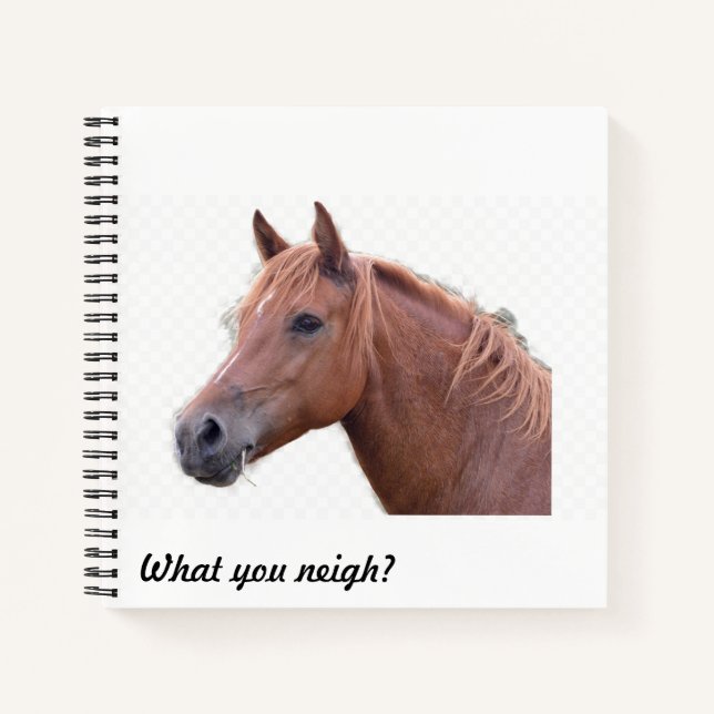 Was meinst du? Reitunterlage Notizbuch (Vorderseite)