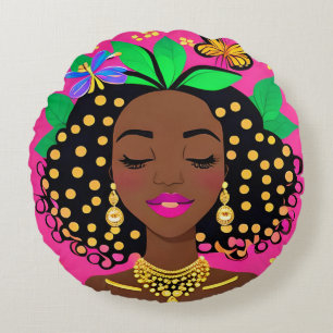 Was mich glücklich macht rundes kissen