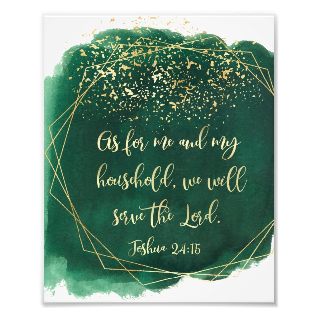 Was mich und mein Haus angeht, Aquarellschrift Fotodruck (Vorne)