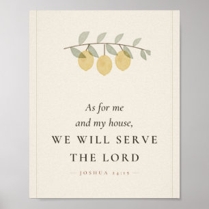 Was Mich und Mein Haus Betrifft Josua 24,15 Bibel Poster