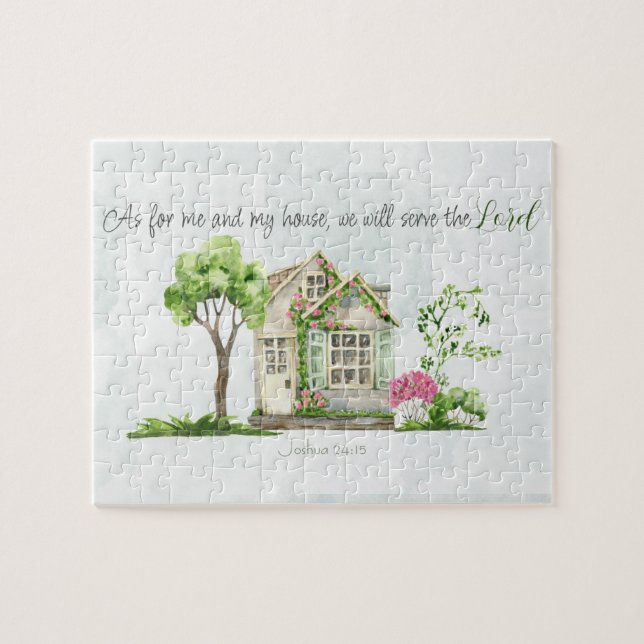 Was mich und meine Bibel-Verse betrifft Wasserfarb Puzzle (Horizontal)