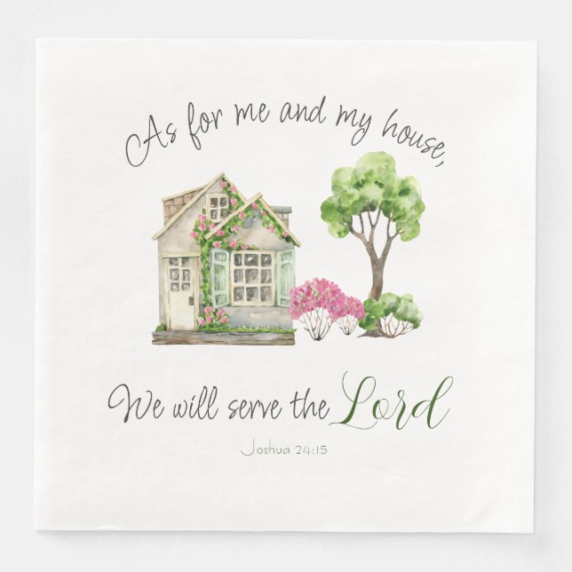 Was mich und meine Bibel-Verse betrifft Wasserfarb Serviette