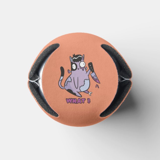 Was? Murderous Cat, Zombie Cat Halloween Dosenkühler (Unterseite)