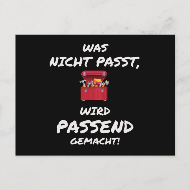 Was nicht passt, wird für die postkarte (Vorderseite)