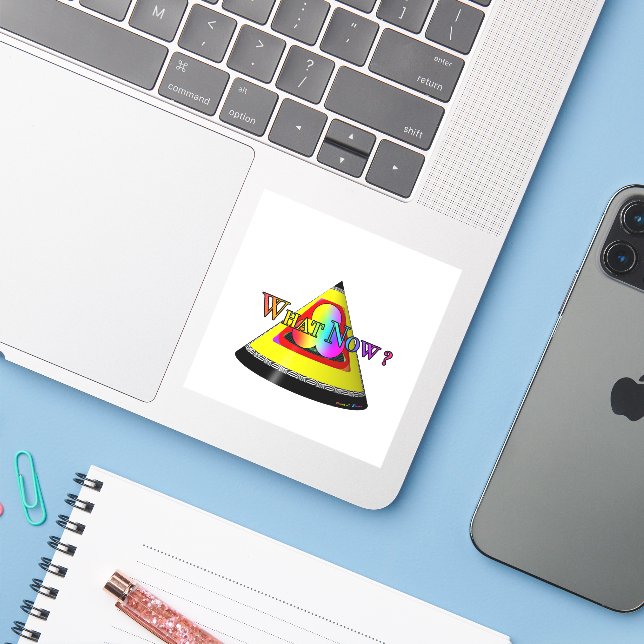 Was nun? aufkleber (Laptop mit iPhone)