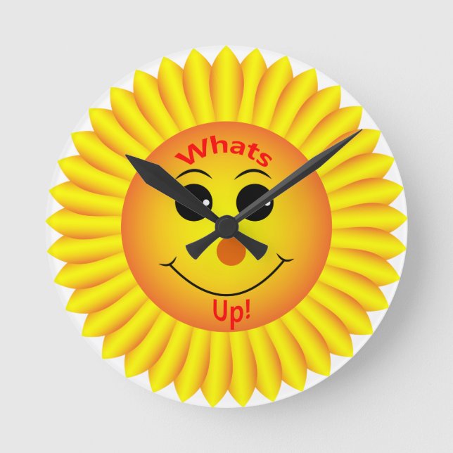 Was oben ist! runde wanduhr (Vorderseite)