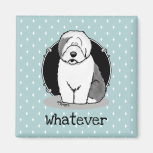 Was? Old English Sheepdog (Grau 1) Funny Magnet