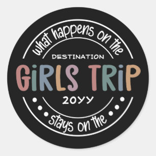 Was passiert auf Girls Trip Custom Girls Weekend Runder Aufkleber