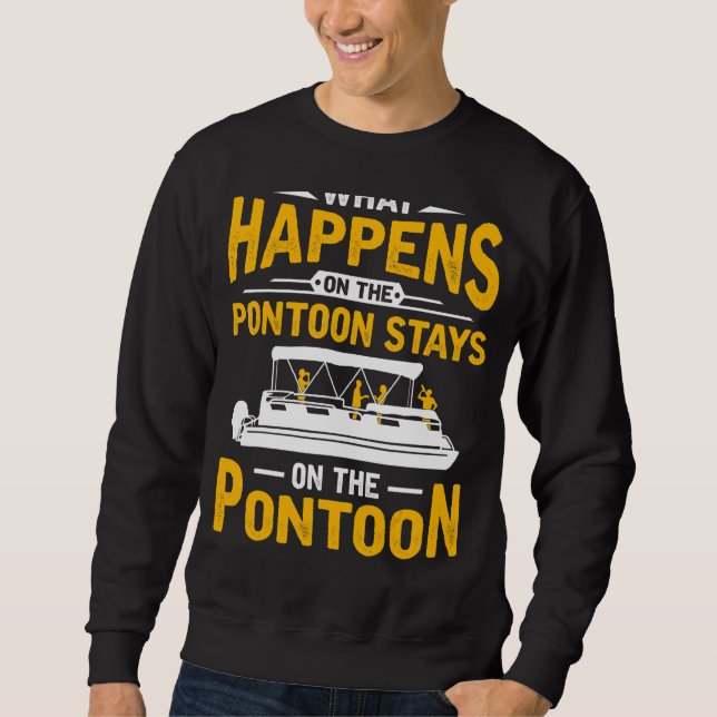 Was passiert auf Pontoon Bootsmann Mens Sweatshirt (Vorderseite)