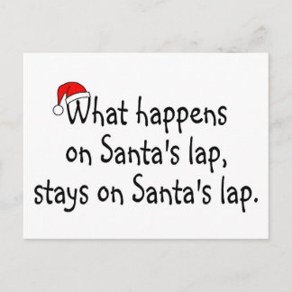 Was passiert auf Santas Lap Bleibe auf Santas Lap  Feiertagspostkarte