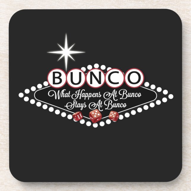 Was passiert bei Bunco Bleibe bei Bunco Fun Getränkeuntersetzer (Vorderseite)