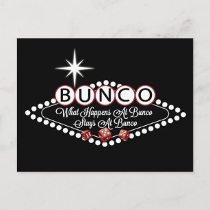 Was passiert bei Bunco Bleibe bei Bunco Fun Postkarte