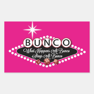 Was passiert bei Bunco Bleibe bei Bunco Fun Rechteckiger Aufkleber