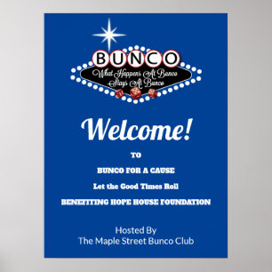 Was passiert beim Bunco-Spendenbeschaffungs-Event Poster