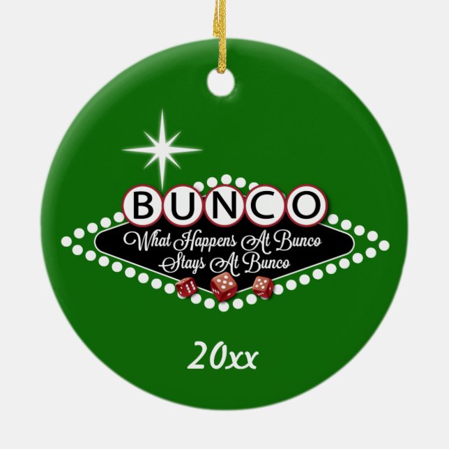 Was passiert in der Bunco Round? Keramikornament (Hinten)