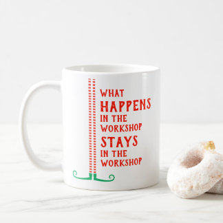 Was passiert in der Werkstatt Funny Elf Legs Schuh Kaffeetasse