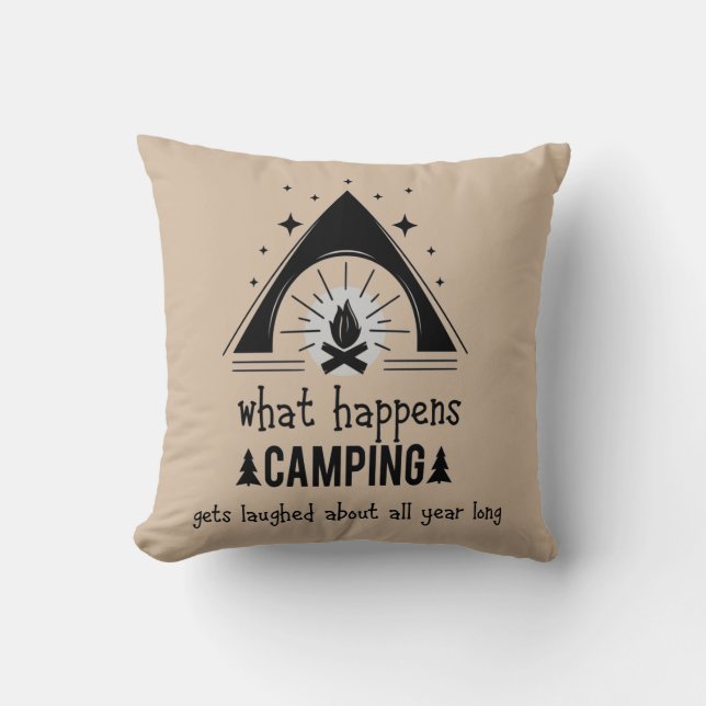 Was passiert, wenn Camping Spaß Camper Angebot? Kissen (Vorderseite)